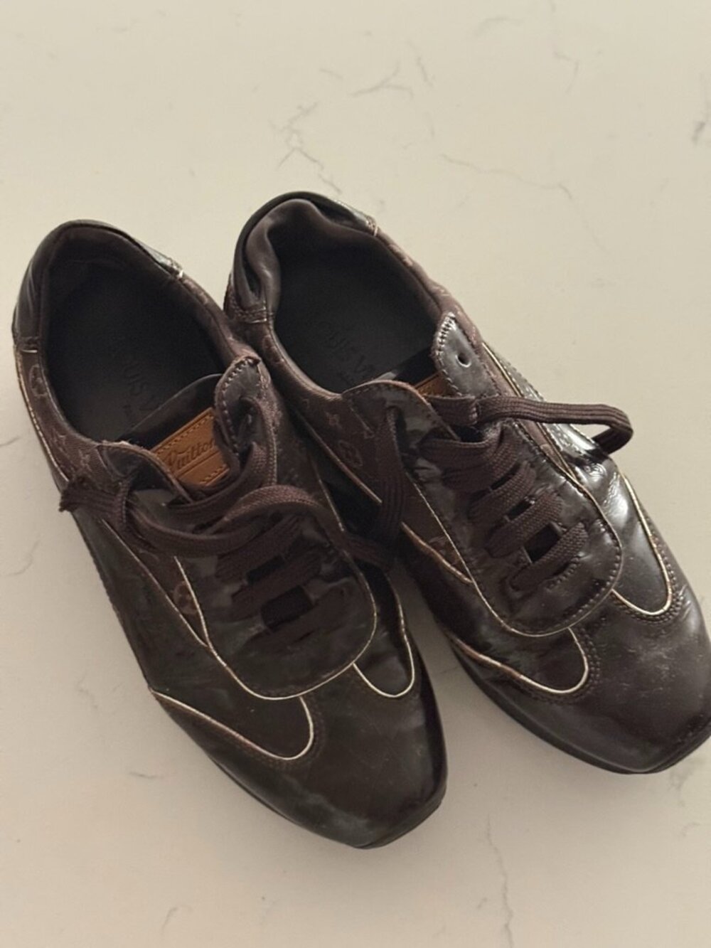 Louis Vuitton Brown Monogram Low Top Driving Shoes/ Sneakers Size 5